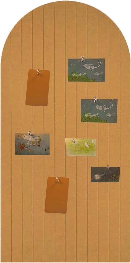 Foldable Bulletin Board, 0.35" Thick Felt Wall Tiles, Large Cork Board with Adhesive Sticker, Round Edges Wall Panels for Office Bedroom Living Room, Decorative Board (Brown, 47x24 inches)