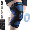 NEENCA Professional Plus Size Knee Brace, Knee Compression Sleeve for Larger Legs and Bigger Thighs, Medical Knee Support for Knee Pain Relief, Injury Recovery, Sports Protection, Single (Blue, 4XL)
