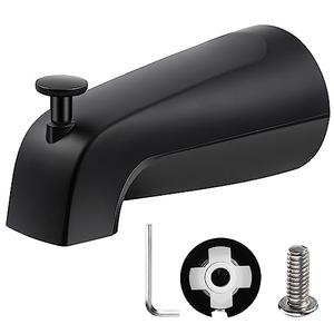 Enhon Slip on Tub Spout with Diverter, Compatible with American Standard 8888026.002 Tub Spout, Bathroom Bathtub Faucet, Fits 1/2 Copper Water Tube(5/8 Dia), 5/32 Hex Wrench(Matte Black,1)
