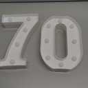Pooqla Decorative LED Light Up Number Letters, White Plastic Marquee Number Lights Sign for 70th Birthday Party Wedding Decor, Battery Operated (70)