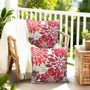 Decorative Throw Pillow Covers Set of 2 Wine Red Pillow Covers 16x16 Inch Couch Pillow Covers for Sofa Living Room Outdoor Throw Pillow Cover Linen Square Floral Flower Farmhouse Pillowcase