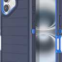 for iPhone 16 Plus Case Heavy Duty 3-Layer[Shockproof][Dropproof][Dust-Proof] Military Grade Rugged Full Body Protection Cover Case for Apple iPhone 16 Plus 5G 6.7 inch,Navy Blue