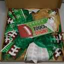 Daifunli Football Wreath 16 Inch Touch Down Green Wreath for Front Door Football Party Favors Decorations Ribbon Mesh Linen Sign for Game Day Sport Theme Door Decoration for Birthday Party