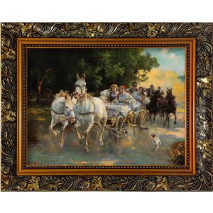 24x36 Ornate Solid Wood Canvas Frame for Painting Wall Art,Gold