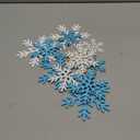 Bucherry 12 Pcs Wooden Snowflake Table Decor 3D Snowflake Tabletop Signs and Centerpiece for Christmas Xmas Winter Wonderland Decorations Home Party(White, Light Blue)