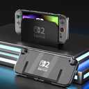 RHOTALL Clear Protective Case Cover Shell for Nintendo Switch 2(2025),Full Dockable Slim Transparent Hard PC Protection Accessories Case for Switch 2 with Anti-Scratch Screen Protector,4 Thumb Grip