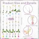 Suncalla 6 Pcs 4 ft Easter Garland with Easter Egg Flowers Garland Artificial Spring Hanging Flower Leaf Banner Pastel String Rustic Hanging Wreath for Mantle Fireplace Window Indoor Outdoor Decor