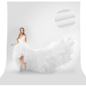 CPLIRIS 10x20ft White Backdrop for Photography, Dual-Size Dual-Pocket Design Photo Booth Background for Portrait Photoshoot, Party and Video with Both Options of 10 feet and 20 feet in Width
