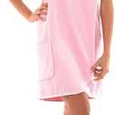 TowelSelections Womens Shower Wrap Adjustable Cotton Terry Cloth Gym Cover Up with Snaps (Small-Medium, Pink)