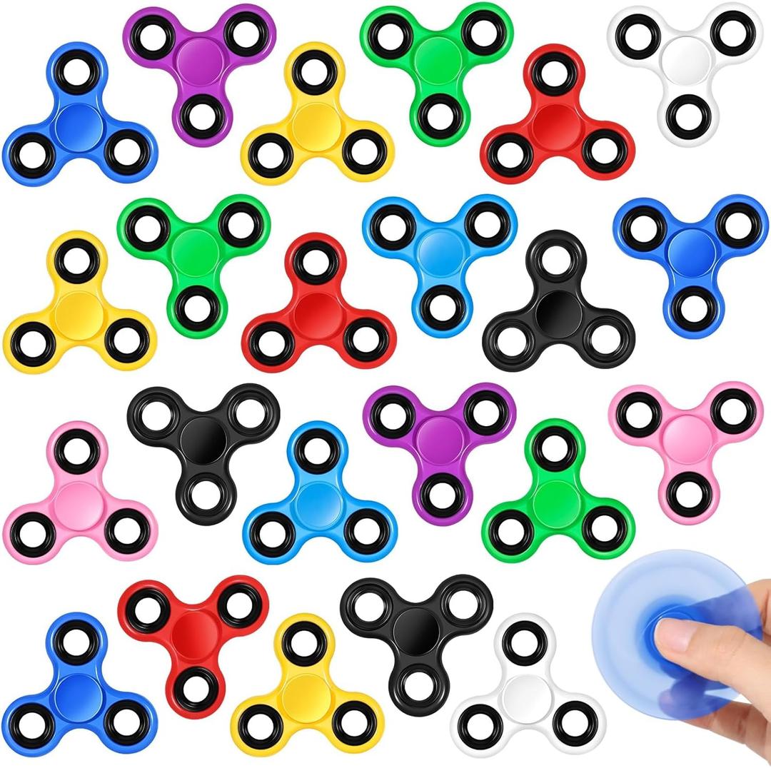 Gigilli 24 Pack Fidget Spinners Bulk for Kids Adults, Stress Relief Sensory Fidget Toys, Treasure Box Toys Classroom Prizes, Christmas Party Favors Stocking Stuffers for Kids 4-8-12, Fidgets for ADHD