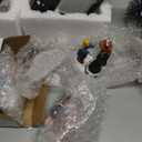 20 Pcs Pre-Lit Christmas Village Set Village Houses Figurines Accessories LED Town Building Collection Scene for Holiday Xmas DIY Tabletop, Battery Operated (not Included)