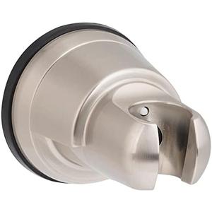 Hibbent Vacuum Suction Cup Shower Head Holder, Removable Shower Head Bracket, Height Adjustable Wall Mount ABS Plastic Suction Holder for Handheld Showerhead, Brushed Nickel