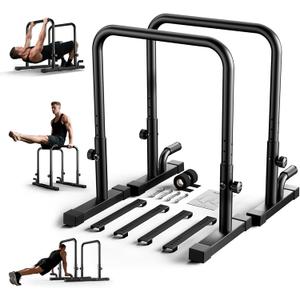 2026 Upgraded Dip Bars 880LBS Heavy Duty Dip Bar Station Height & Width Adjustable Parallel Bars for Full Body Strength Training Dip Stands Calisthenics Equipment for Home Push Up Bar