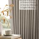 Burlywood Birch Pinch Pleated Linen Curtains 1 Panel for Living Room Bedroom Memory Training Shaped Grey Beige Pleat Drapes Taupe Light Filtering Non See Through Window Curtain Sliding Door 70x108