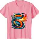 Turning 5 Years Old Birthday Boy Dragon 5th Bday Girl T-Shirt, 2T