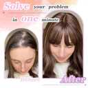 Hair Topper, Big Base 360 3D Hair Toppers for Women with Thinning Crown, 20 Inch Long Curly Wavy Hair Pieces with French Part Clip in Bangs for Daily Use Parties