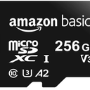 Amazon Basics 256GB microSDXC Memory Card with Adapter for Action Cameras, Full HD, Drones, Tablets, Smartphones, Read Speed Up to 200MB/s, 1-Pack