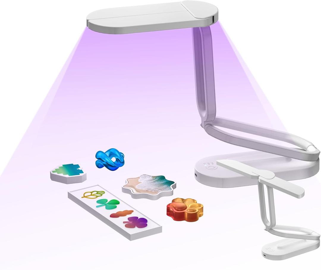 UV Light for Resin Curing, 54W UV Resin Light Lamp, Wireless & Foldable, 3-in-1 Uses for Molds, DIY Craft Deco (Ice White)