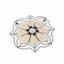 Black and Natural Flower Metal Wall Decor