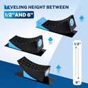 Kohree RV Leveling Blocks 6 Inch, 2 Packs Sturdy Camper Curved Levelers with 2 Wheel Chocks, 2 Rubber Mats & Carry Bag, RV Leveling System for Single Dual Axle Travel Trailers