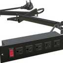 Drawer Outlet Kit with Typec PD20W Fast Charger Station, 3 Outlet and Power Cable Arm for Kitchen Bathroom Cabinets (Black) (Back)