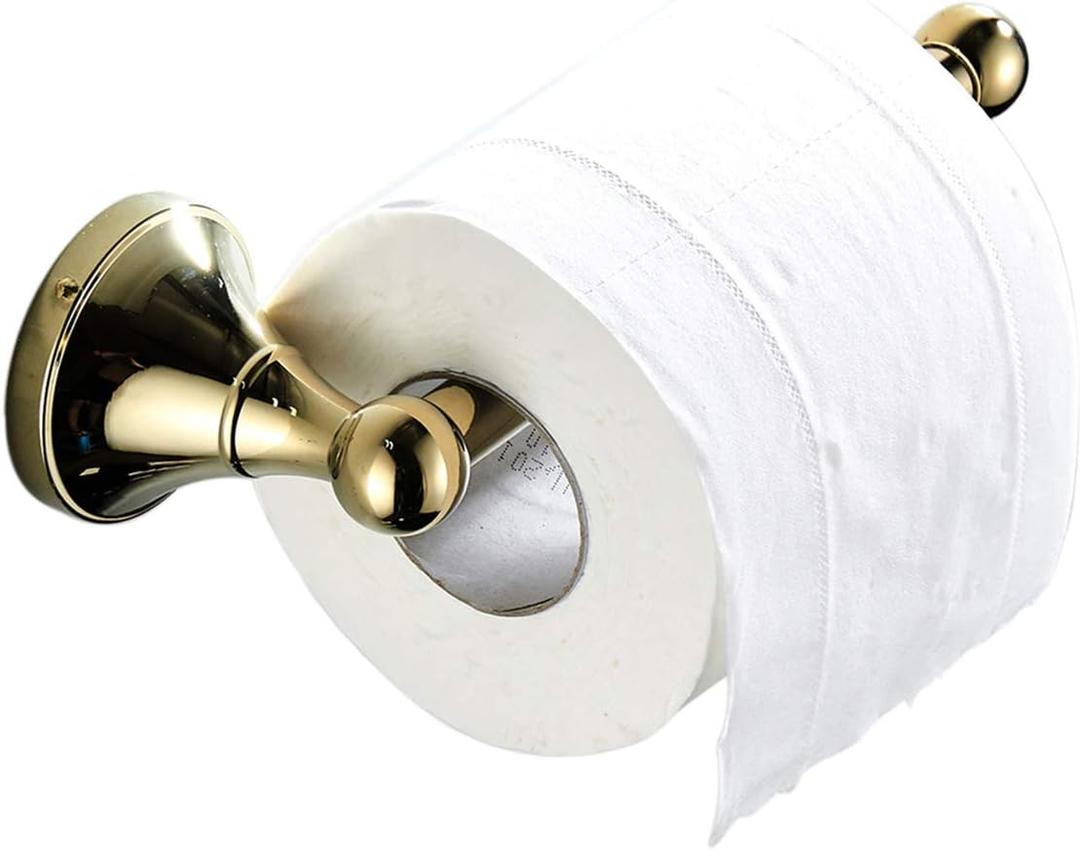 Flybath Toilet Paper Holder Without Cover Brass Bathroom Paper Tissue Roll Wall Mounted, 20 cm / 7.87 inches, Polished Gold