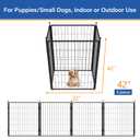 PETREEK Dog Playpen Add-on 42 inch 4 Panels for Indoor & Outdoor Use Heavy-Duty Metal Pet Fence with Ground Stakes, Rounded Ball Tops for Safety, Stable & Foldable Design, Easy to Assemble