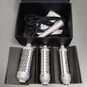 K&K 3 in 1 Thermal Brush Set, Ceramic Hot Brush, Fast Heating Curling Wand for Short, Medium & Long Hair, 5 Temperature Adjustment, Dual Voltage