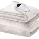 Bedsure Faux Fur Heated Blanket Twin Size, Fast Heating Electric Blanket Twin Size with 6 Heating Levels & 10 Time Settings, Cozy Gifts for Women Men (62x84 inches)