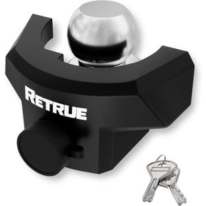 RETRUE Heavy Duty Trailer Lock for 2" Ball Coupler with Flange, Anti-Theft and Top Tier Security, Black