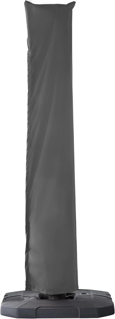 Cantilever Patio Umbrella Cover with Telescopic Rod & Zipper, Waterproof UV Resistant Outdoor Umbrella Covers for 9x9 FT, 10x10 FT, 9x12 FT and 10X13 FT Cantilever Umbrellas, Grey