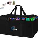 SIRUITON 69L x 29.5W x 21.6H Outdoor Cushion Storage Bag, Patio Furniture Cushion Storage Bag, Heavy Duty 600D Oxford Garden Cushion Storage Covers, 9FT Waterproof Christmas Tree Storage Bags  (Black)