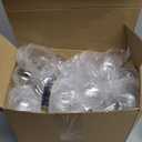 Tessco for you 48 Pcs Christmas Fillable Light Bulb Ornaments, 3.4 oz 100 ml Clear Plastic Light Bulb Jars with Cards & String for DIY Crafts, Candy, Juice, Xmas Tree Decoration, Party Favors