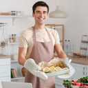 Patelai 7 Pcs Buffalo Check Dish Towels Pot Holders Oven Mitts Set Cotton Plaid Kitchen Dish Towels Non-Slip Heat Resistant Oven Mitts and Pot Holders for Cooking Baking (Light Yellow with White)