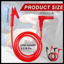 4 Pcs 14 Gauge Banana Plug to Alligator Clip Test Lead Multimeter Test Leads Wire Cable Set Soft Silicone Test Cable Wires for Electrical Testing, 3 ft Long