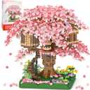 Cherry Blossom Bonsai Tree Mini Micro Building Set, Japanese Sakura Tree House Model Sets for Adults, Flowers House Mini Bricks Building Kit, Creative Gift Toys for Teens 14 (2028PCS)