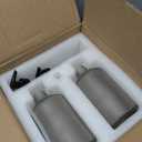 KIVY Glass Soap Dispenser Set [INCL. Waterproof Labels] - Glass Soap Dispenser with Pump - Hand Soap and Dish Soap Set - for Kitchen, Shower & Bathroom - Refillable (Matte Black)