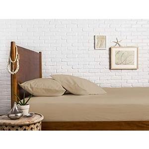 Comfortica Classics 100% Egyptian Cotton 600 Thread Count, Sand Twin XL Fitted Sheet with Elastic All Around, Soft & Silky Sateen Weave - Fits Mattress Upto 18 inches