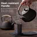 Cast Iron Teapot, 32 oz (950 ml) Japanese Tetsubin Tea Pot with Infuser for Stovetop Safe, Tea Kettle with Enameled Interior for Loose Leaf Tea and Tea Bags