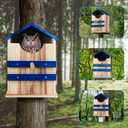 Screech Owl House, Large Handmade Wooden Owl Boxes for Outside with Mounting Screws, 10" x 10" x 14" Easy Assembly Required Nesting Box for Outdoors, Cozy House for Lovely Birds