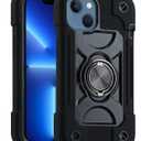 MARKILL Compatible with iPhone Case with Ring Stand, Heavy-Duty Military Grade Shockproof Phone Cover (Black, iPhone 13 Pro Max)
