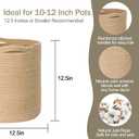 MEGASKET Woven Jute Plant Basket, Wicker Basket Planter for 11 inch Pot, Round Indoor Tree Pot Cover, Small Boho Storage Bin Organizer, Rustic Planter and Home Decor, 12.5 x 12.5
