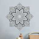 Resama Black Large Metal Round Mandala Wall Decor, Unique Lotus Flower Wall Art for Living Room Bedroom Bathroom Corridor Home room and Office decoration, 40"L x 40"W