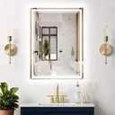 20X28 Inch LED Bathroom Mirror with Lights Anti-Fog Stepless Dimmable 3 Color LED Mirror for Bathroom Brightness Easy to Install Bathroom Vanity Mirror Touch Sensor Explosion-proof Horizontal/Vertical (20"L x 28"W)