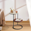 Round Side Table, Modern End Tables Living Room Furniture, Wood Nightstand Small Bedside Table, Unique Accent Tables Bedroom Furniture,Farmhouse Small Couch Side Table,Modern End Table Kids Room