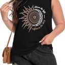 Plus Size Tops for Women Sleeveless Summer Tank Top Loose Fit Casual Tunics Shirts 2026 (Black)