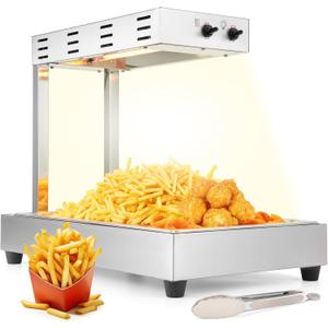 Dyna-Living French Fry Warmer - French Fry Warmer Commercial 10L Countertop French Fries Heat Lamp Commercial Food Heat Lamp Fries Dump Station for Food Truck Chips Buffet Parties Restaurants 500W (10L Fixed Height)