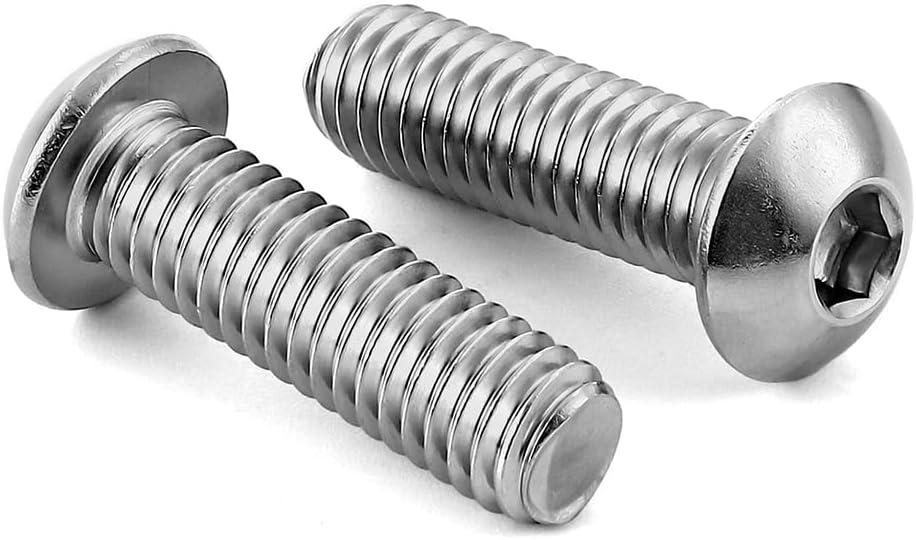 MewuDecor M8-1.25 x 20mm Button Head Socket Cap Screws, Stainless Steel 18-8, Bright Finish, Fully Threaded, Allen Socket Drive, 25 PCS