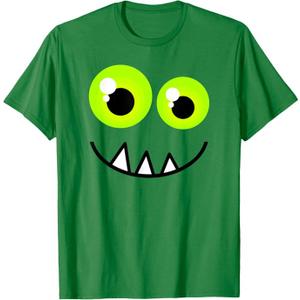 Cute One Eyed Monster Face Green Eyes Halloween Costume T-Shirt S