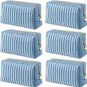 Sanwuta 6 Pcs Bridesmaid Proposal Gifts Velvet Bridesmaid Cosmetic Bags Bridal Party Wedding Bridesmaids Supplies for Women Bridal Shower Wedding Bachelorette Party(Dusty Blue)